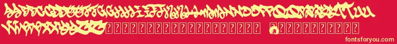 Eskis Font – Yellow Fonts on Red Background