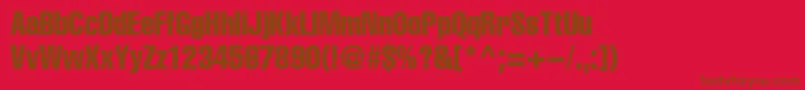 Helioscompressed Font – Brown Fonts on Red Background