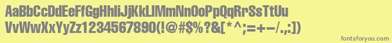 Helioscompressed Font – Gray Fonts on Yellow Background