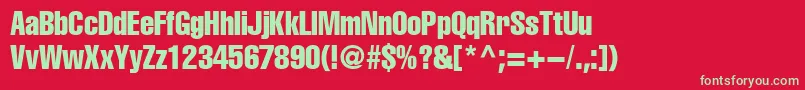 Helioscompressed Font – Green Fonts on Red Background