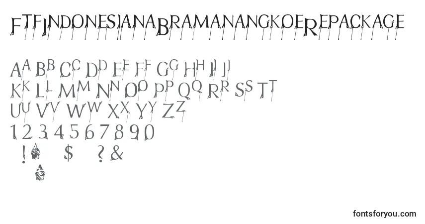 Шрифт FtfIndonesianaBramanangkoeRepackage – алфавит, цифры, специальные символы