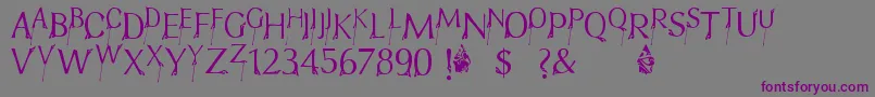 フォントFtfIndonesianaBramanangkoeRepackage – 紫色のフォント、灰色の背景
