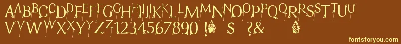 FtfIndonesianaBramanangkoeRepackage Font – Yellow Fonts on Brown Background