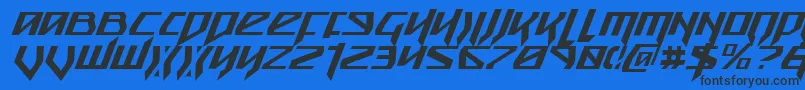 Шрифт Snubfighterci – чёрные шрифты на синем фоне
