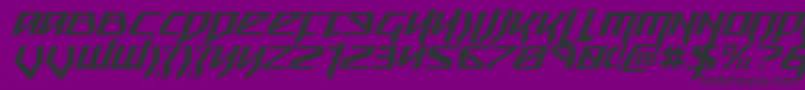 Шрифт Snubfighterci – чёрные шрифты на фиолетовом фоне