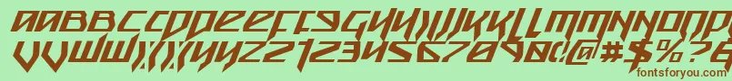 Snubfighterci Font – Brown Fonts on Green Background