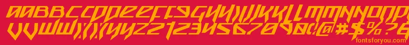 Snubfighterci Font – Orange Fonts on Red Background
