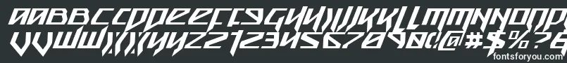 Шрифт Snubfighterci – белые шрифты на чёрном фоне