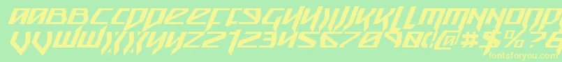 Snubfighterci Font – Yellow Fonts on Green Background