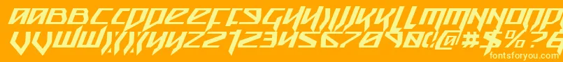 Snubfighterci Font – Yellow Fonts on Orange Background