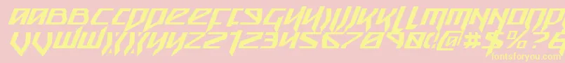 Snubfighterci Font – Yellow Fonts on Pink Background