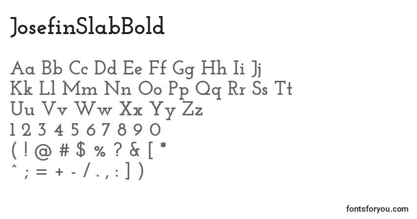 JosefinSlabBold-fontti – aakkoset, numerot, erikoismerkit