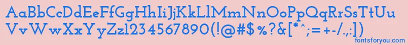 Police JosefinSlabBold – polices bleues sur fond rose