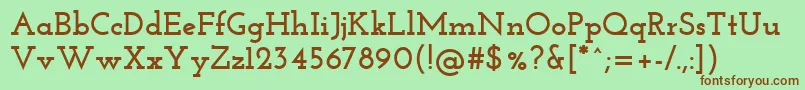 JosefinSlabBold Font – Brown Fonts on Green Background