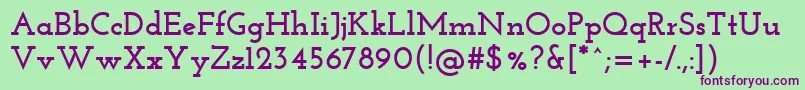 JosefinSlabBold Font – Purple Fonts on Green Background