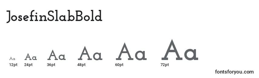 Размеры шрифта JosefinSlabBold