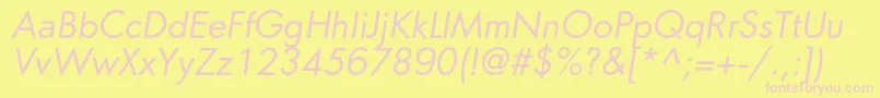 OrenburgcItalic Font – Pink Fonts on Yellow Background