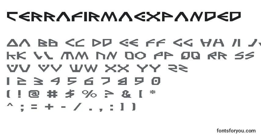 Schriftart TerraFirmaExpanded – Alphabet, Zahlen, spezielle Symbole