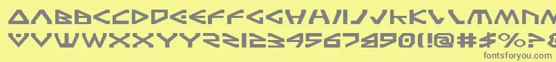TerraFirmaExpanded-fontti – harmaat kirjasimet keltaisella taustalla