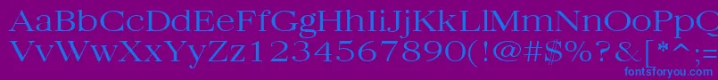 フォントQuantasbroadlight ffy – 紫色の背景に青い文字