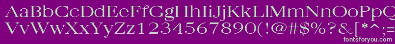 Quantasbroadlight ffy Font – Green Fonts on Purple Background