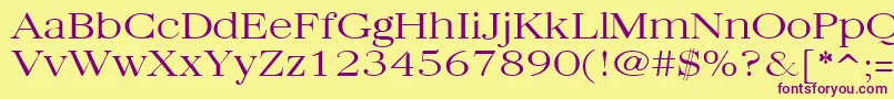 Quantasbroadlight ffy Font – Purple Fonts on Yellow Background