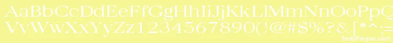 Quantasbroadlight ffy-Schriftart – Weiße Schriften auf gelbem Hintergrund