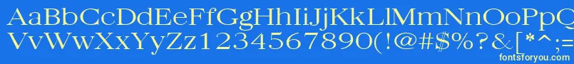 Quantasbroadlight ffy Font – Yellow Fonts on Blue Background