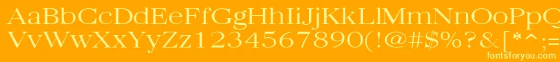 Quantasbroadlight ffy Font – Yellow Fonts on Orange Background