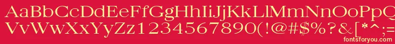 Quantasbroadlight ffy-fontti – keltaiset fontit punaisella taustalla