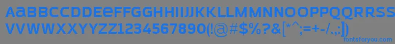 フォントAzoftSansBold – 灰色の背景に青い文字