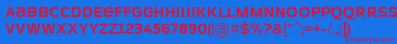 AzoftSansBold Font – Red Fonts on Blue Background