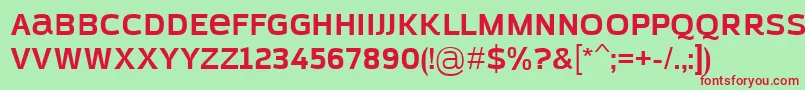 AzoftSansBold Font – Red Fonts on Green Background