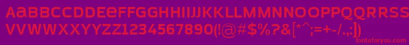 AzoftSansBold-Schriftart – Rote Schriften auf violettem Hintergrund