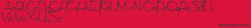 Fonte CirusQamtumSolace – fontes pretas em um fundo vermelho