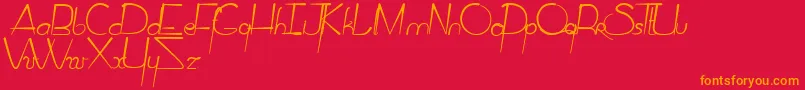 CirusQamtumSolace-Schriftart – Orangefarbene Schriften auf rotem Hintergrund