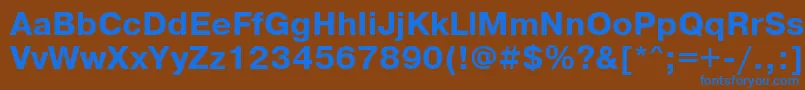 フォントPragmaticacttBold – 茶色の背景に青い文字