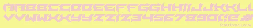 Laceration-fontti – vaaleanpunaiset fontit keltaisella taustalla