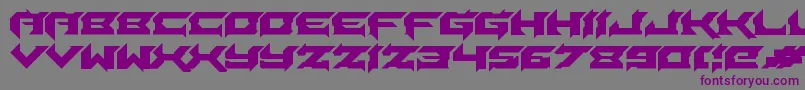 フォントLaceration – 紫色のフォント、灰色の背景