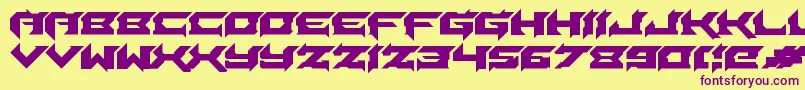 Laceration-Schriftart – Violette Schriften auf gelbem Hintergrund