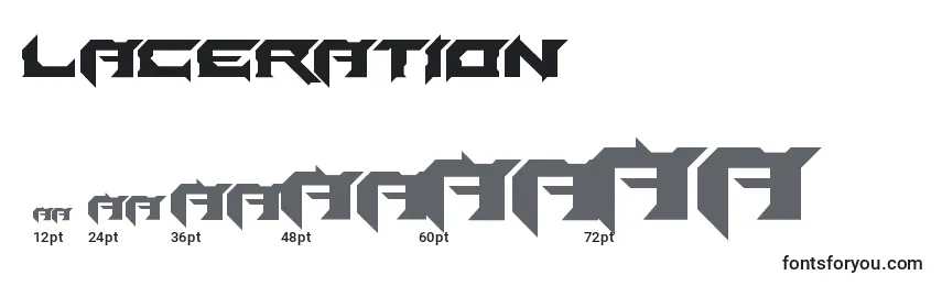 Laceration Font Sizes