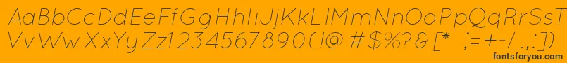 QuicksandLightOblique Font – Black Fonts on Orange Background