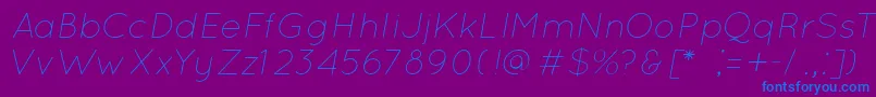 QuicksandLightOblique Font – Blue Fonts on Purple Background