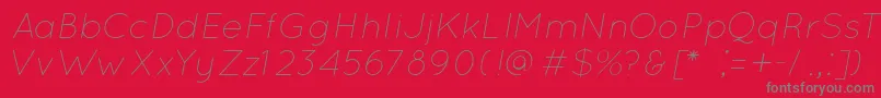 QuicksandLightOblique Font – Gray Fonts on Red Background