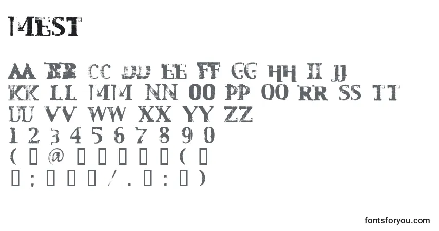 Schriftart Mest – Alphabet, Zahlen, spezielle Symbole