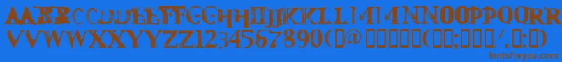 Saiba mais sobre a fonte Mest Fonte Mest – fontes marrons em um fundo azul
