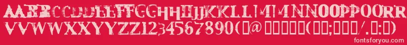 Mest Font – Pink Fonts on Red Background