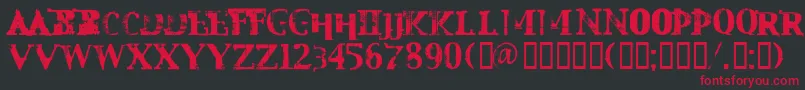 フォントMest – 黒い背景に赤い文字
