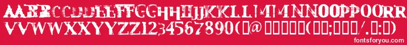 Mest Font – White Fonts on Red Background