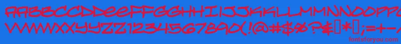 Turnb Font – Red Fonts on Blue Background